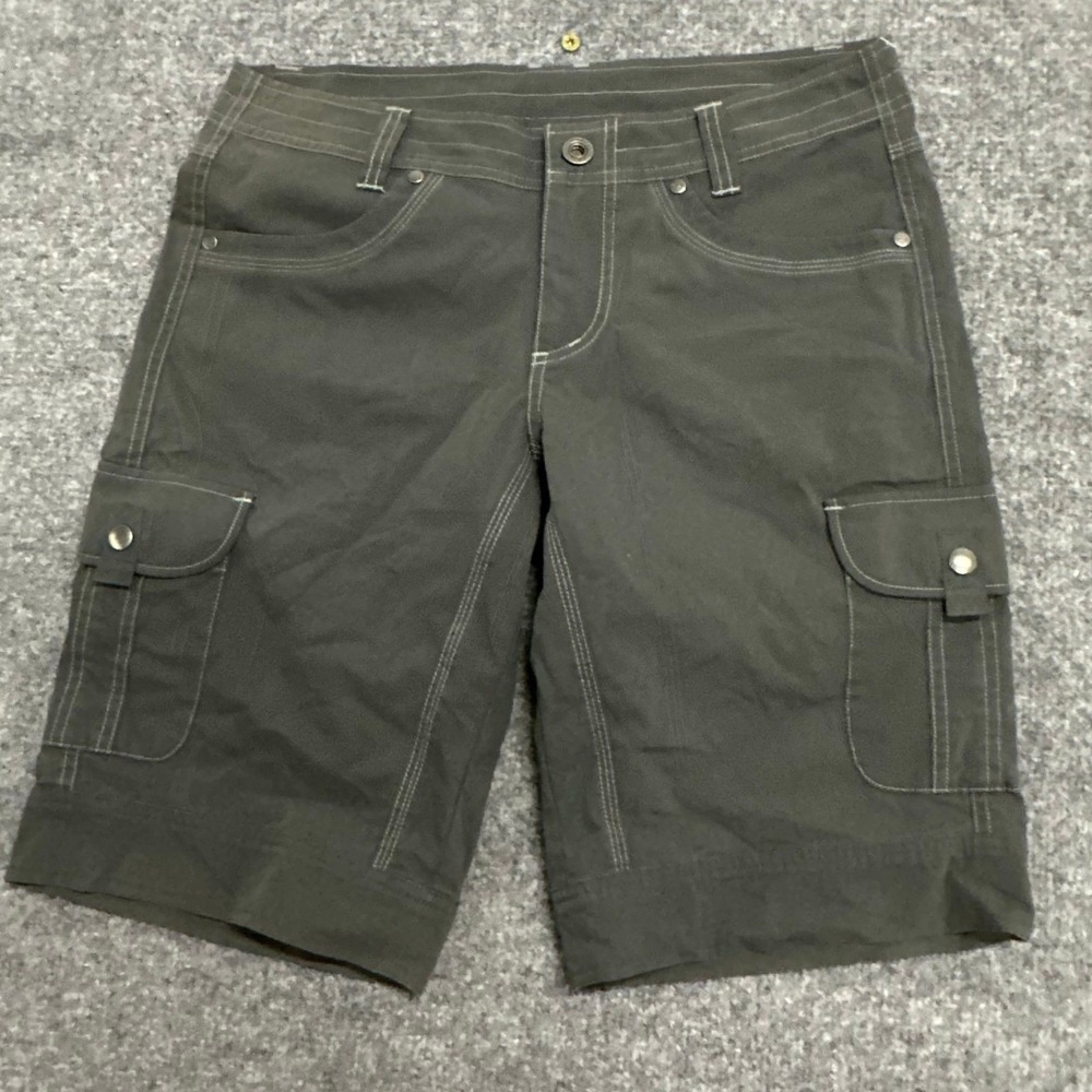 Kuhl Cargo Shorts Womens Size 6 Gray Stretch Hiking Outdoor Utility Pockets